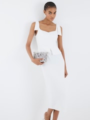 River Island White Bow Corset Midi Dress - Image 3 of 5