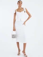 River Island White Bow Corset Midi Dress - Image 4 of 5