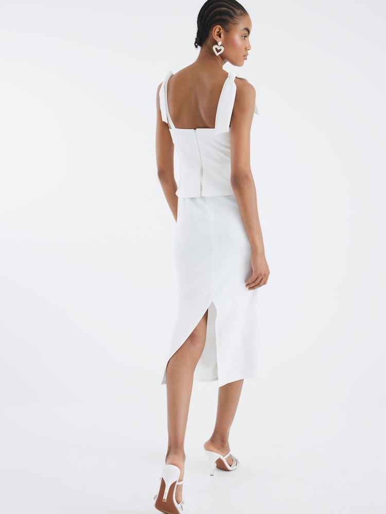 River Island White Bow Corset Midi Dress - Image 5 of 5 River Island White Bow Corset Midi Dress - Image 5 of 5