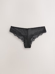 Black Brazilian Lace Knickers 2 Pack - Image 3 of 5
