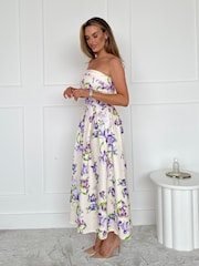 Girl In Mind Yellow Danni Strapless Bandeau Midi Dress - Image 2 of 6