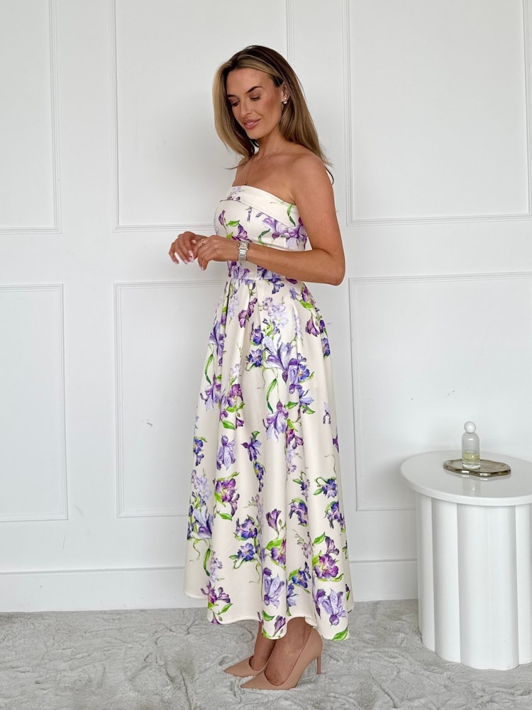 Girl In Mind Yellow Danni Strapless Bandeau Midi Dress - Image 2 of 6