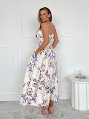 Girl In Mind Yellow Danni Strapless Bandeau Midi Dress - Image 3 of 6