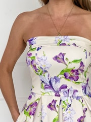 Girl In Mind Yellow Danni Strapless Bandeau Midi Dress - Image 4 of 6