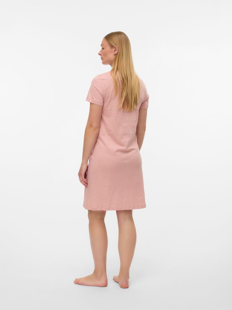 Mamalicious Pink Maternity Nightie With Nursing Function - Image 2 of 5 Mamalicious Pink Maternity Nightie With Nursing Function - Image 2 of 5