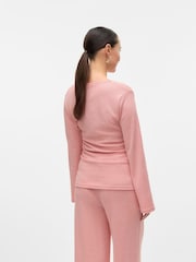 Mamalicious Pink Maternity Wrap Top With Nursing Function - Image 3 of 5