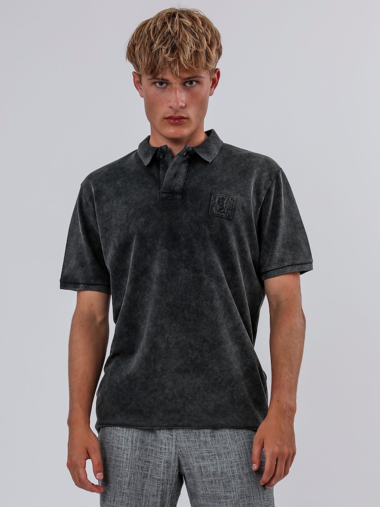 Religion Black Acid 100% Cotton Polo T-Shirt - Image 1 of 5