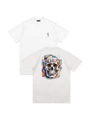 Religion White Abstract Graphic & Classic Core 100% Cotton T-Shirts 2 Pack - Image 3 of 6