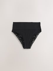 Noir - Ultimate Comfort Lace Trim Modal Knickers 2 Pack - Image 9 de 11