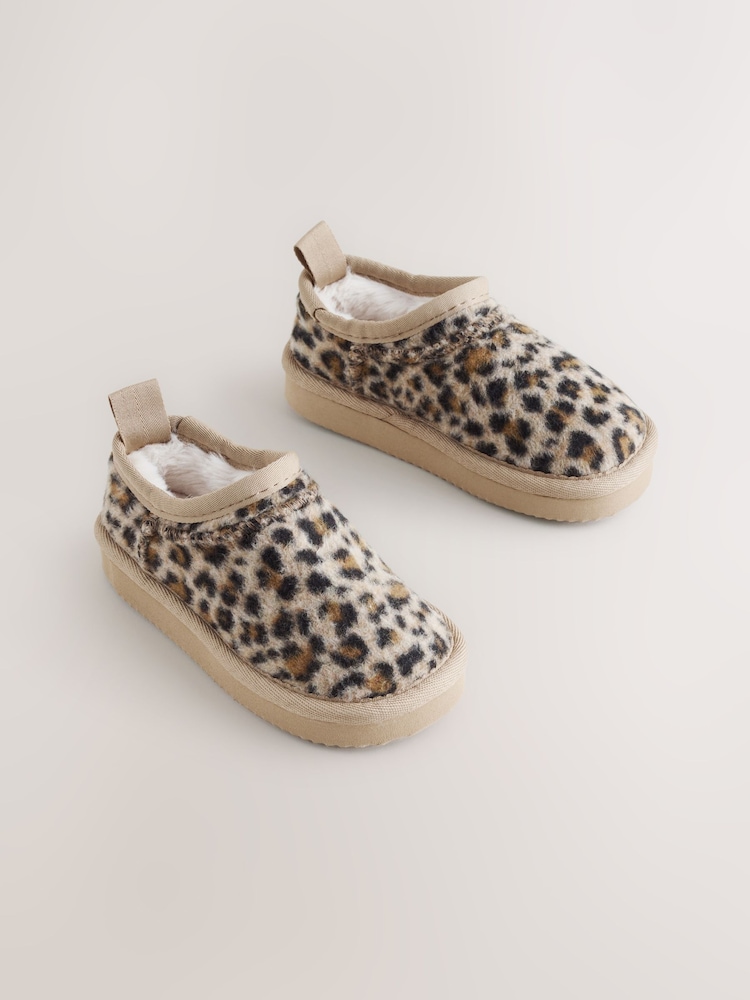 Tan/Animal Shoot Slippers - Image 1 of 5 Tan/Animal Shoot Slippers - Image 1 of 5