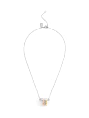 COACH Gold Tone Signature Safety Pin Rondelle Pendant Necklace - Image 1 of 4