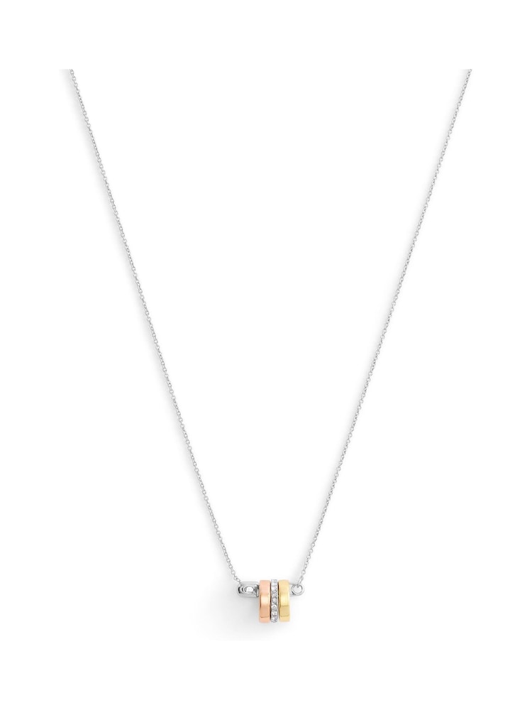 COACH Gold Tone Signature Safety Pin Rondelle Pendant Necklace - Image 2 of 4