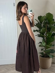 Style Cheat Brown Rhoda 2-in-1 Jersey Mix Dress - Image 2 of 4