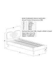 Fine Chenille Lilac Purple Bow Single Bed Frame - Image 8 of 8