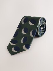 Green Retro Patterned Tie - Image 1 of 5