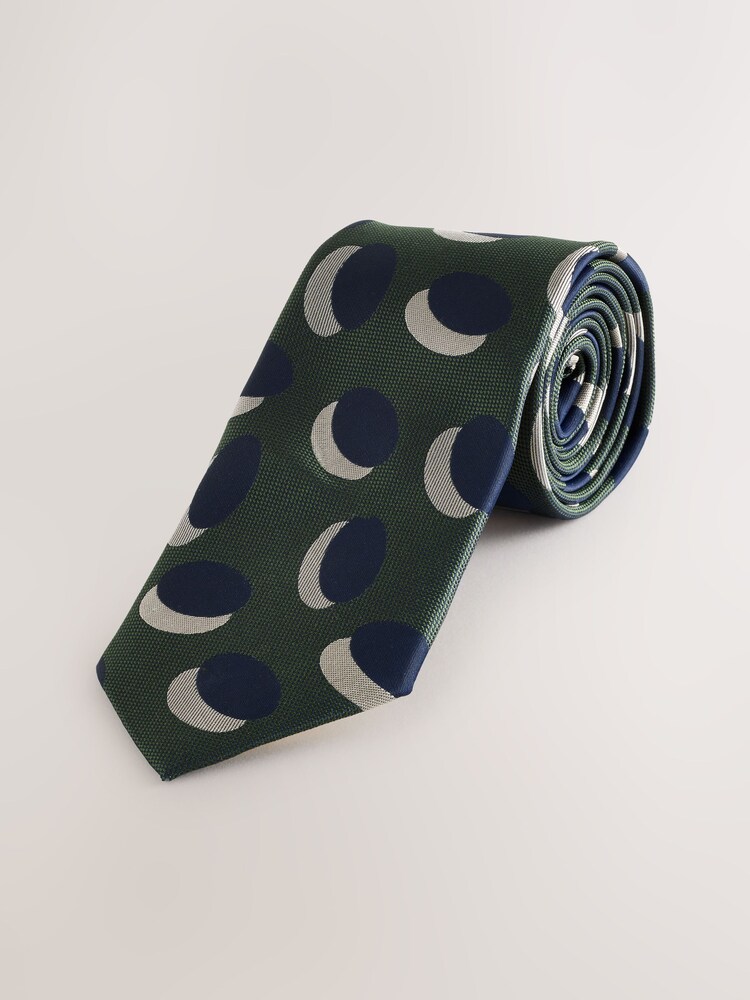 Green Retro Patterned Tie - Image 1 of 5 Green Retro Patterned Tie - Image 1 of 5