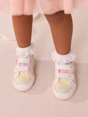 White Standard Fit (F) Peppa Pig Chunky Trainers with Touch Fastening - Image 2 of 8