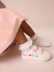 White Standard Fit (F) Peppa Pig Chunky Trainers with Touch Fastening - Image 3 of 8