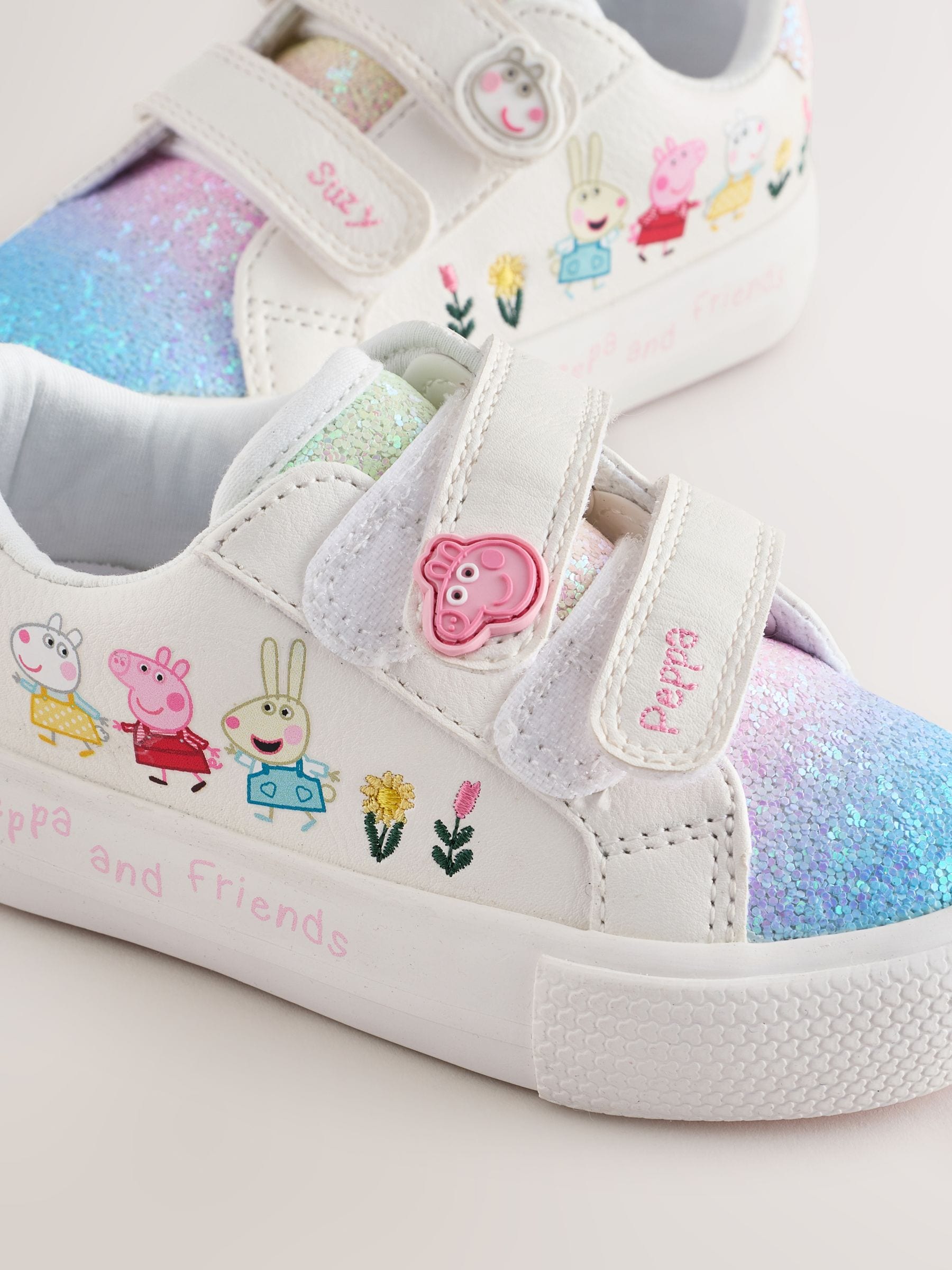Buy White Standard Fit (F) Peppa Pig Chunky Trainers with Touch