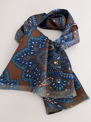 Brown Printed Scarf - Image 5 of 6