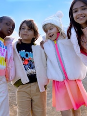 Billieblush Pink High Shine Button Through Puffer Gilet - Image 1 of 5