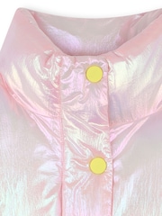 Billieblush Pink High Shine Button Through Puffer Gilet - Image 5 of 5