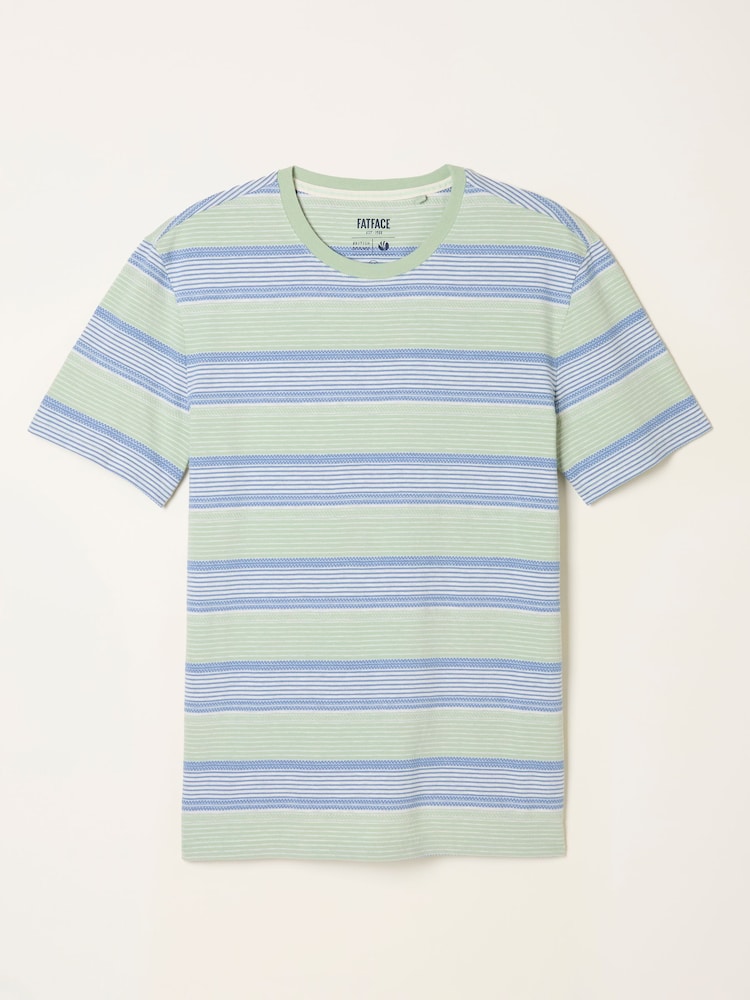 FatFace Turquoise Blue Stripe T-Shirt - Image 5 of 5 FatFace Turquoise Blue Stripe T-Shirt - Image 5 of 5
