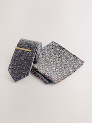 Navy Tie and Pocket Square Set - Image 1 of 4