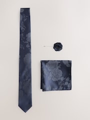 Navy Tie and Pocket Square Set - Image 3 of 3