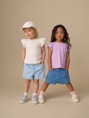 Mid Blue & Dark Blue Denim - پل آن شارٹس 2 پیک (3ماہ-10سال) - تصویر 1 از 9