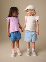 Mid Blue & Dark Blue Denim - پل آن شارٹس 2 پیک (3ماہ-10سال) - تصویر 2 از 9