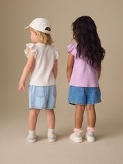 Mid Blue & Dark Blue Denim - پل آن شارٹس 2 پیک (3ماہ-10سال) - تصویر 3 از 9