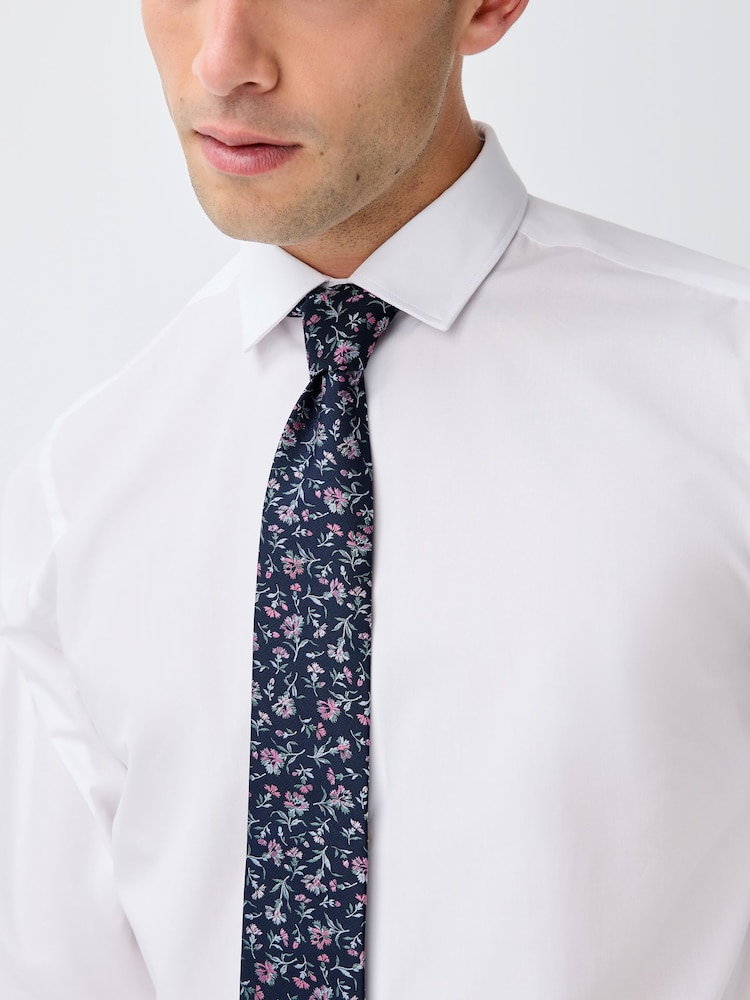 Navy Pattern Tie - Image 1 of 6