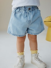 Light Blue Pull On Denim Shorts (3mths-10yrs) - Image 1 of 4