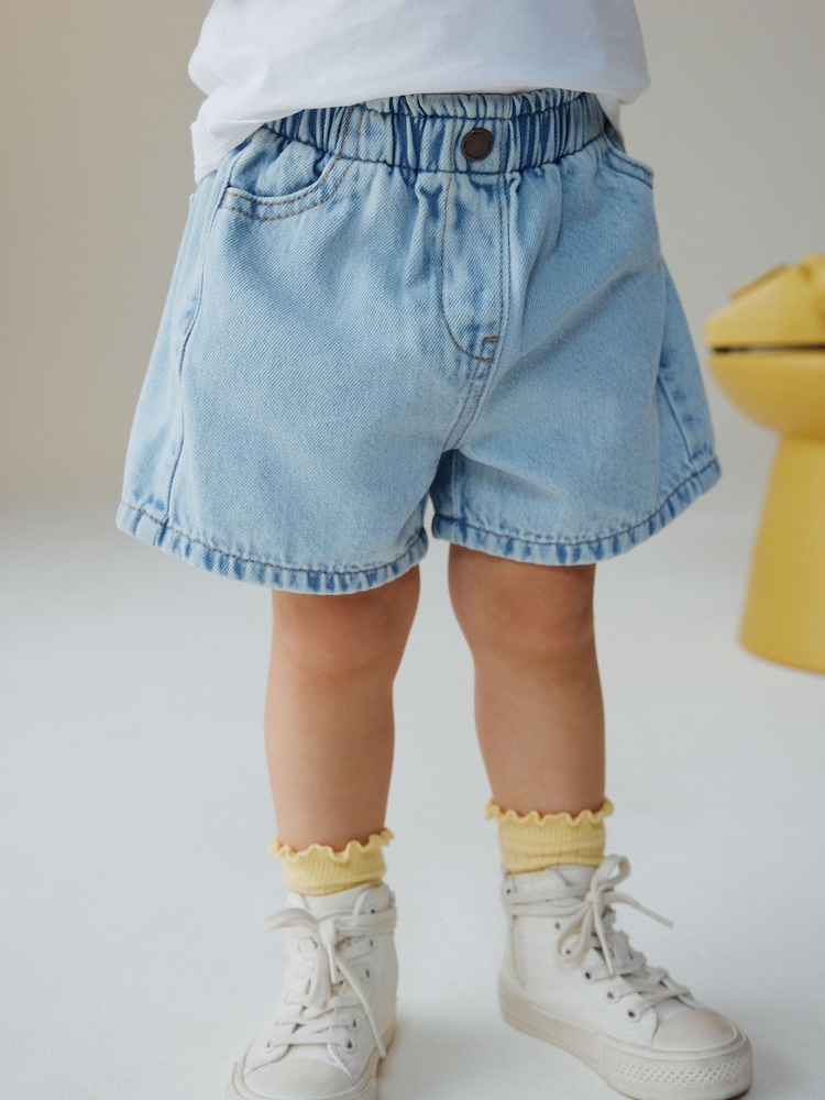 Light Blue Pull On Denim Shorts (3mths-10yrs) - Image 1 of 4