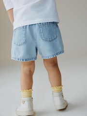 Light Blue Pull On Denim Shorts (3mths-10yrs) - Image 3 of 4