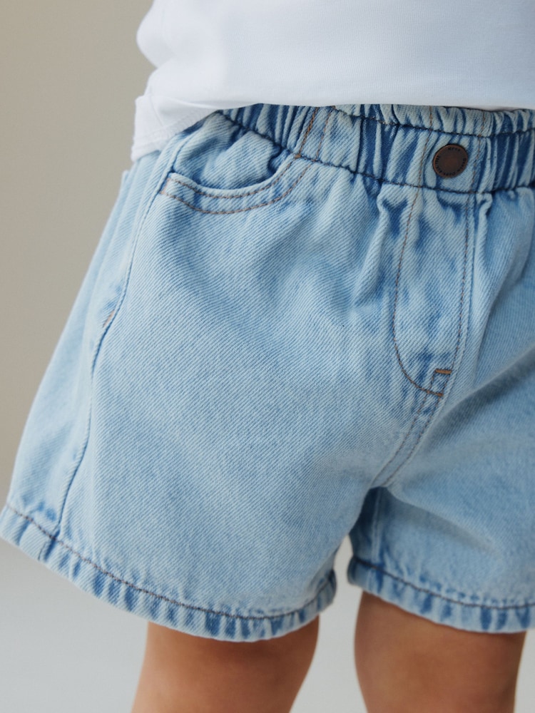 Light Blue Pull On Denim Shorts (3mths-10yrs) - Image 4 of 4