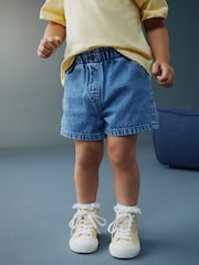 Mid Blue Pull On Denim Shorts (3mths-10yrs) - Image 1 of 3