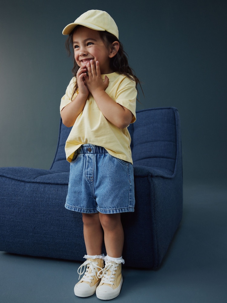 Mid Blue Pull On Denim Shorts (3mths-10yrs) - Image 2 of 3