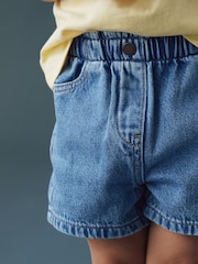 Mid Blue Pull On Denim Shorts (3mths-10yrs) - Image 3 of 3