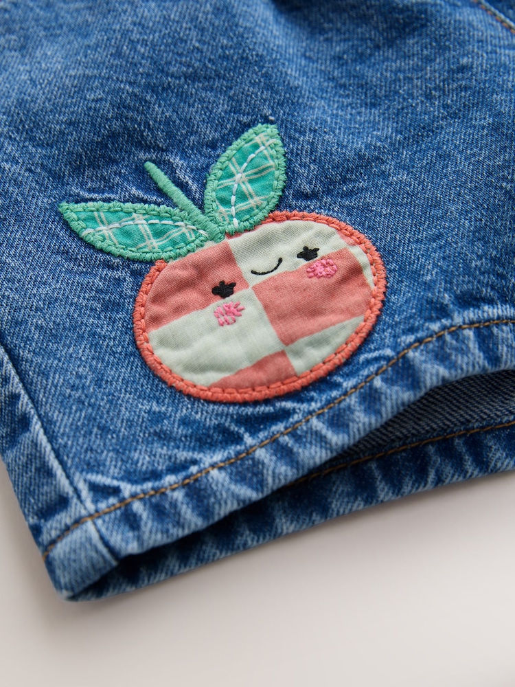Mid Blue Denim Fruit Character Pullon Shorts (3mths-7yrs) - Image 4 of 4