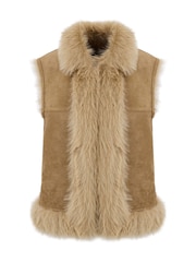 Urban Code Brown Reversible Furry Gilet - Image 3 of 4