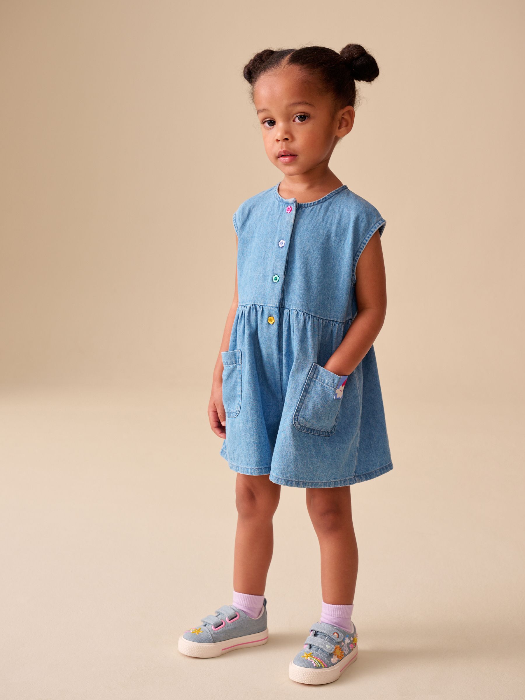 Buy Blue Denim - Sleeveless Playsuit (3mths-7yrs) from Next Japan