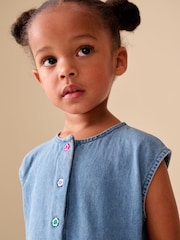 Blue Denim Sleeveless Playsuit (3mths-7yrs) - Image 4 of 5
