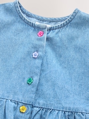 Blue Denim Sleeveless Playsuit (3mths-7yrs) - Image 8 of 9