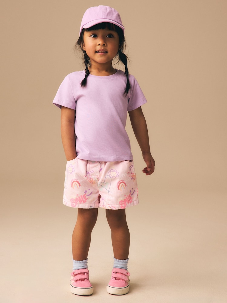 Pink Graffiti Print - Pullon Shorts (3mths-7yrs) - Imaginea 2 din 8