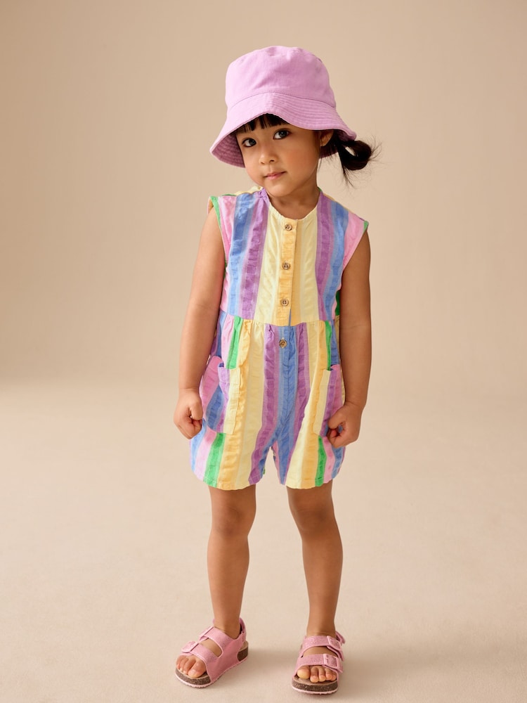 Rainbow Stripe Sleeveless Playsuit (3mths-7yrs) - Image 2 of 8