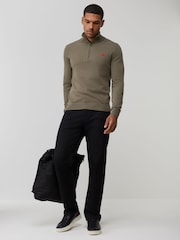 HUGO Knitted Logo 1/4 Zip Jumper - صورة 3 من 4