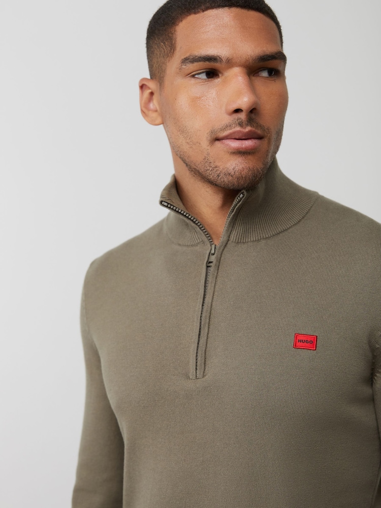 HUGO Knitted Logo 1/4 Zip Jumper - صورة 4 من 4