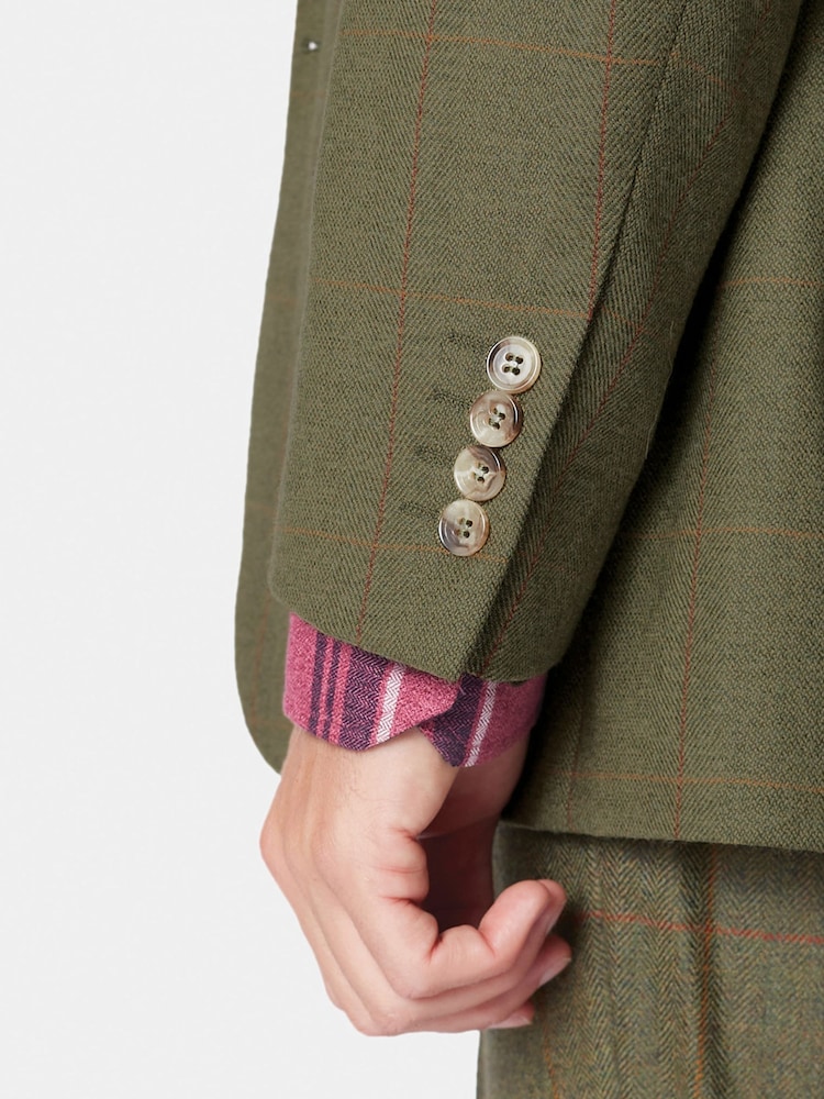Brook Taverner Green Wool Check Suit Jacket - Image 4 of 4 Brook Taverner Green Wool Check Suit Jacket - Image 4 of 4